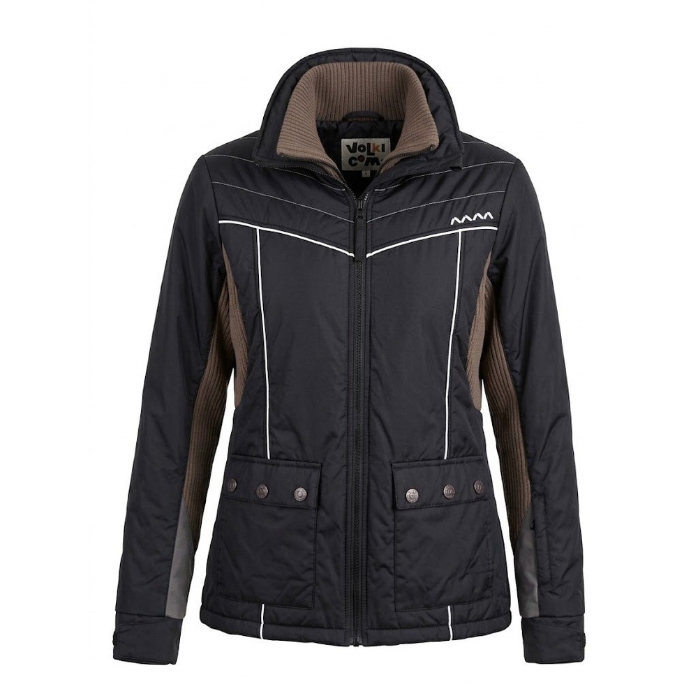 Volcom Ski Jacket Womens M Black Brown Technical Outerwear Gorpcore Retro